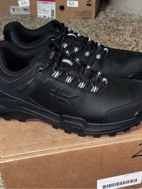 KURU RIDGE Motion Mens Hiking Shoes Size 11 Running Jet Black Lace Up Sneakers